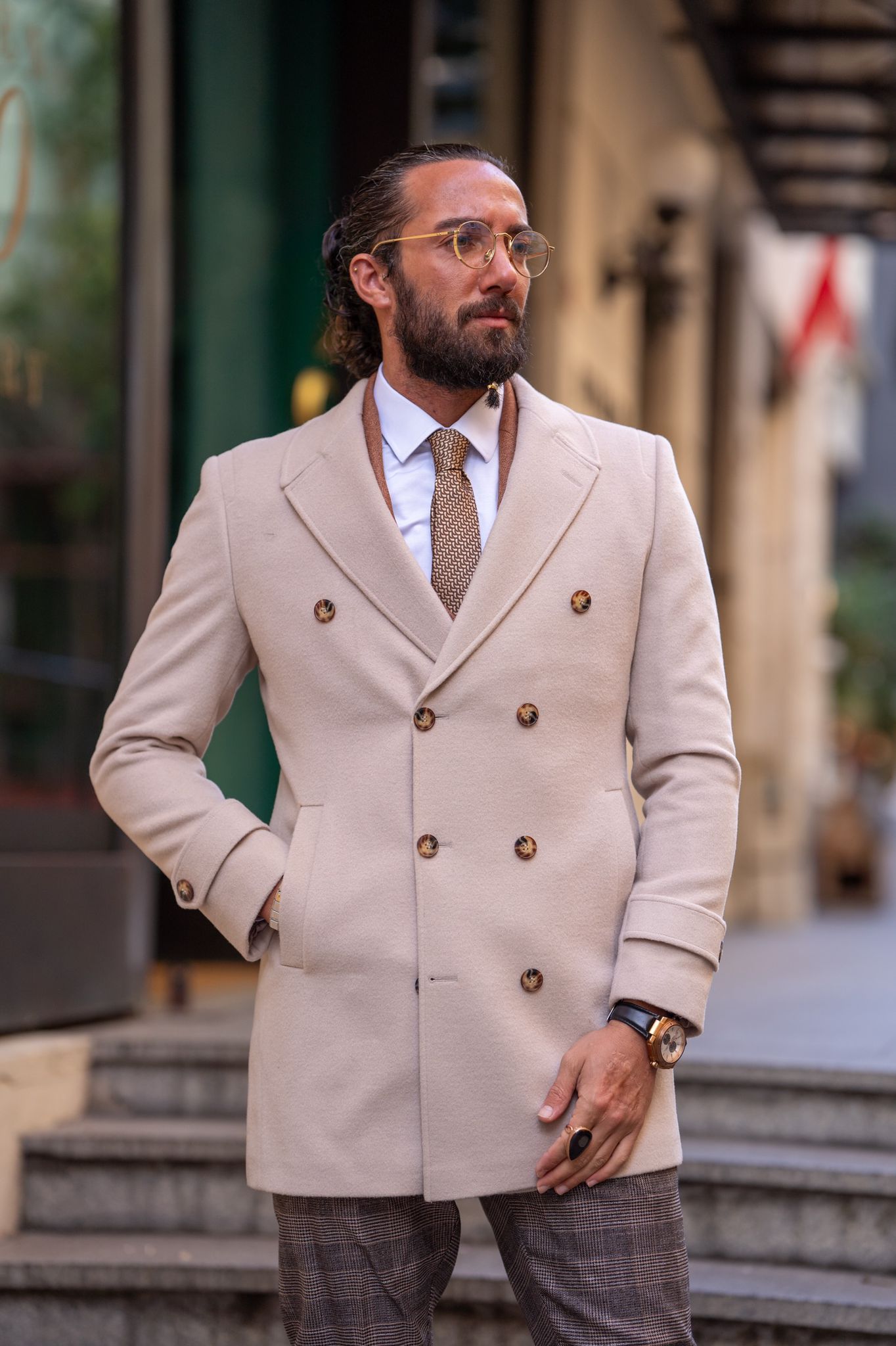 Kyle Beige Cashmere Coat