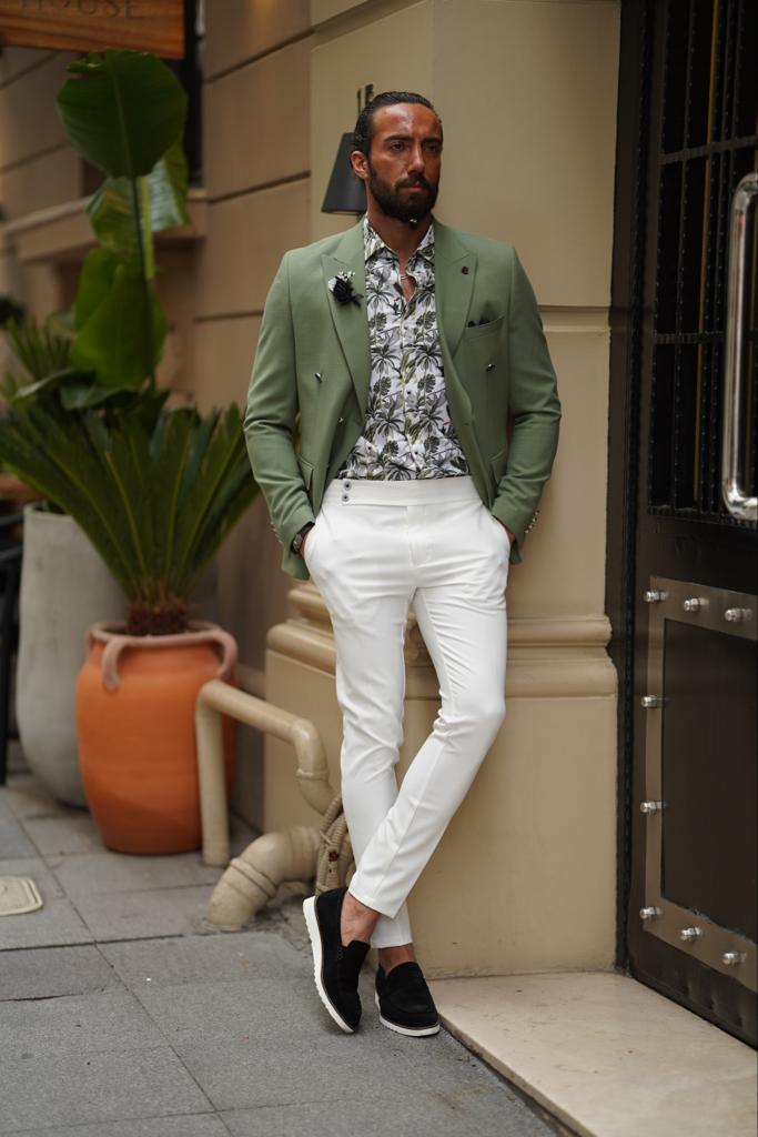 Huston Green Double Breasted Suit