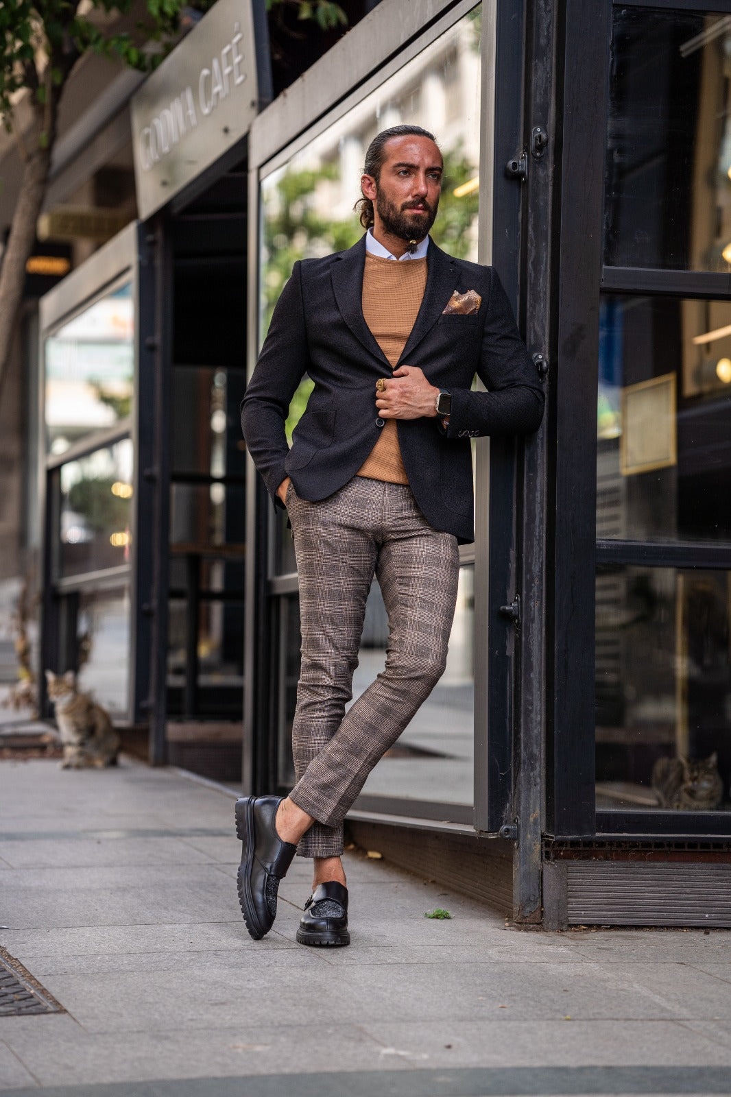 Synx Black Slim Fit Jacket