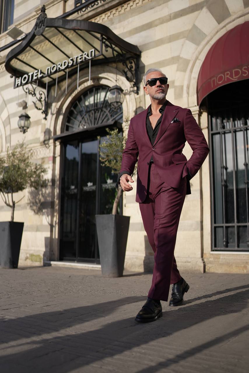 Miles Burgundy Suit