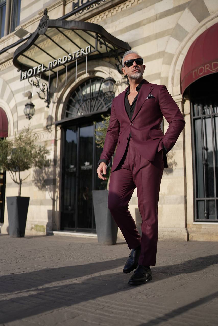 Miles Burgundy Suit