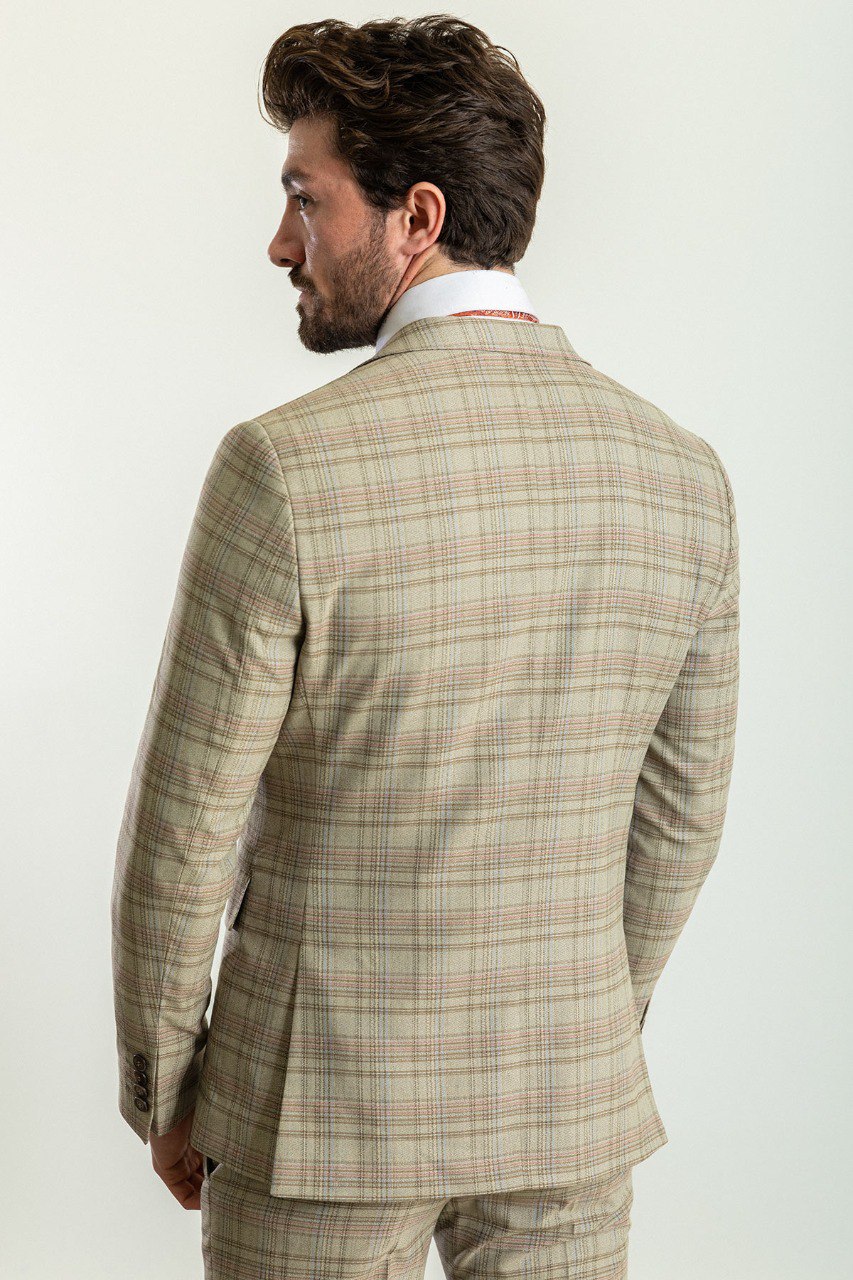 Hart Camel Plaid Suit