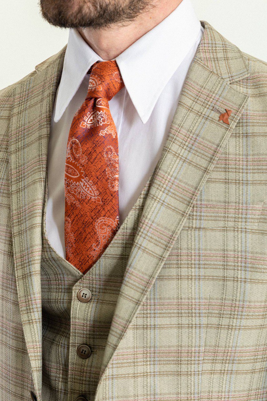 Hart Camel Plaid Suit