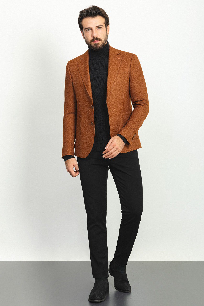 Sam Hazelnut Patterned Blazer