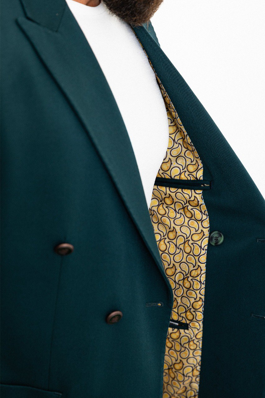 Logan Petrol Blue Double Breasted Blazer