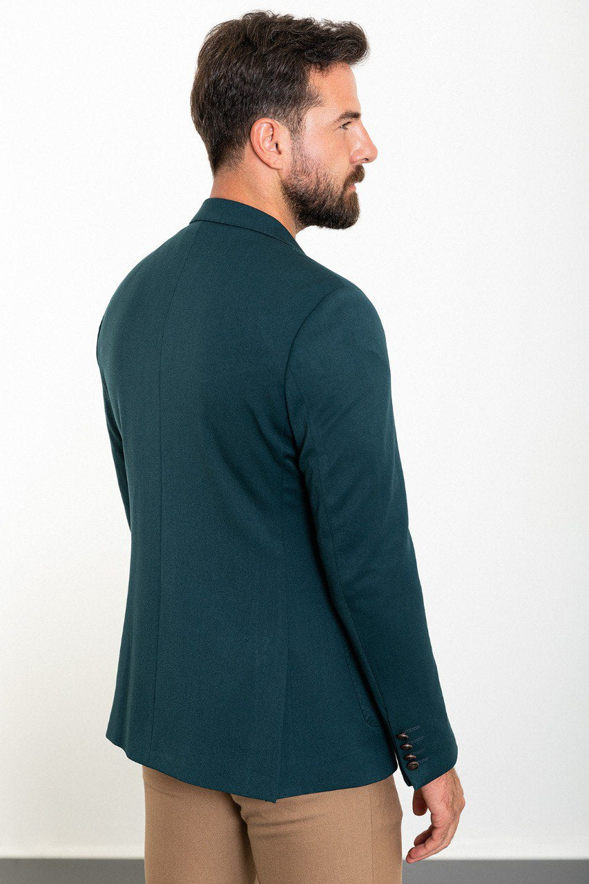 Logan Petrol Blue Double Breasted Blazer