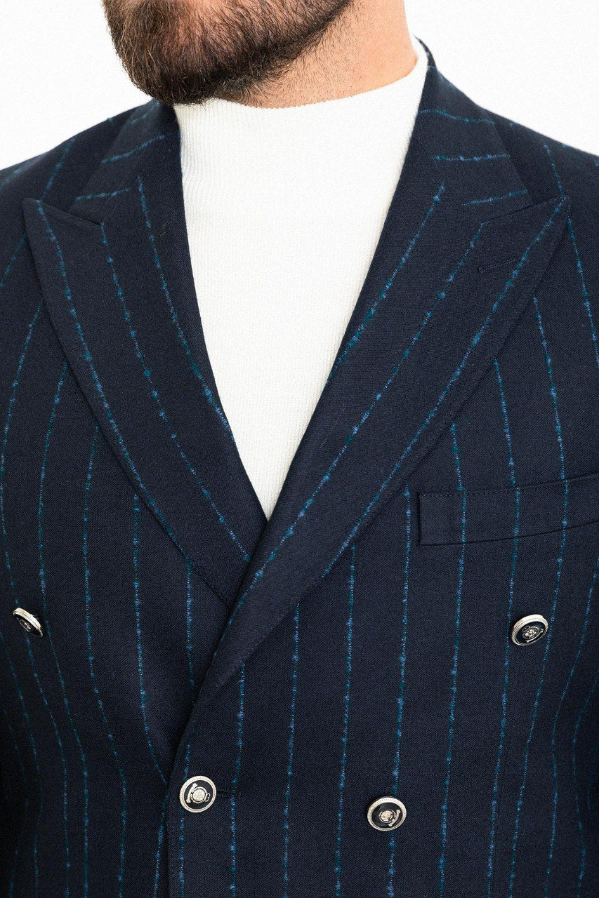 Randall Navy Blue Striped Blazer