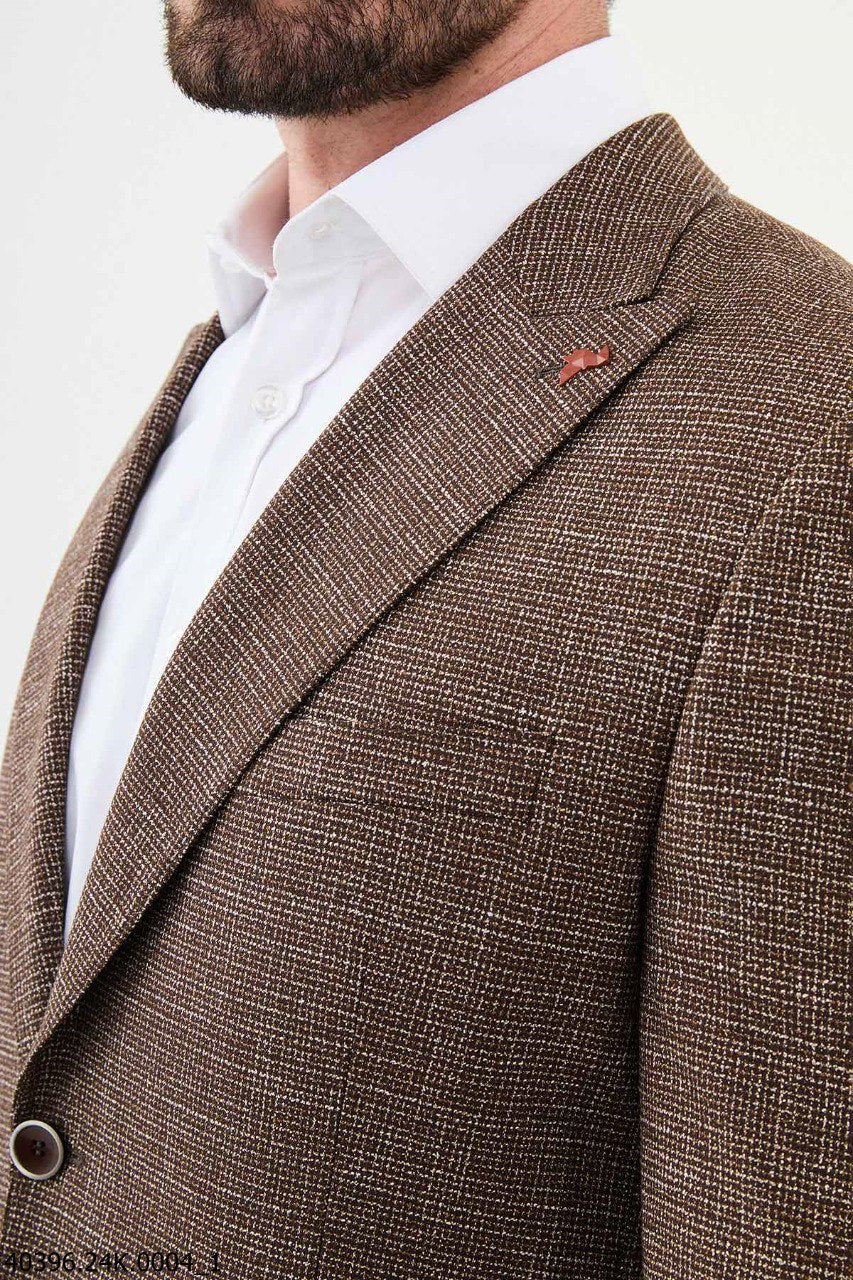 Giany Brown Self-Patterned Blazer