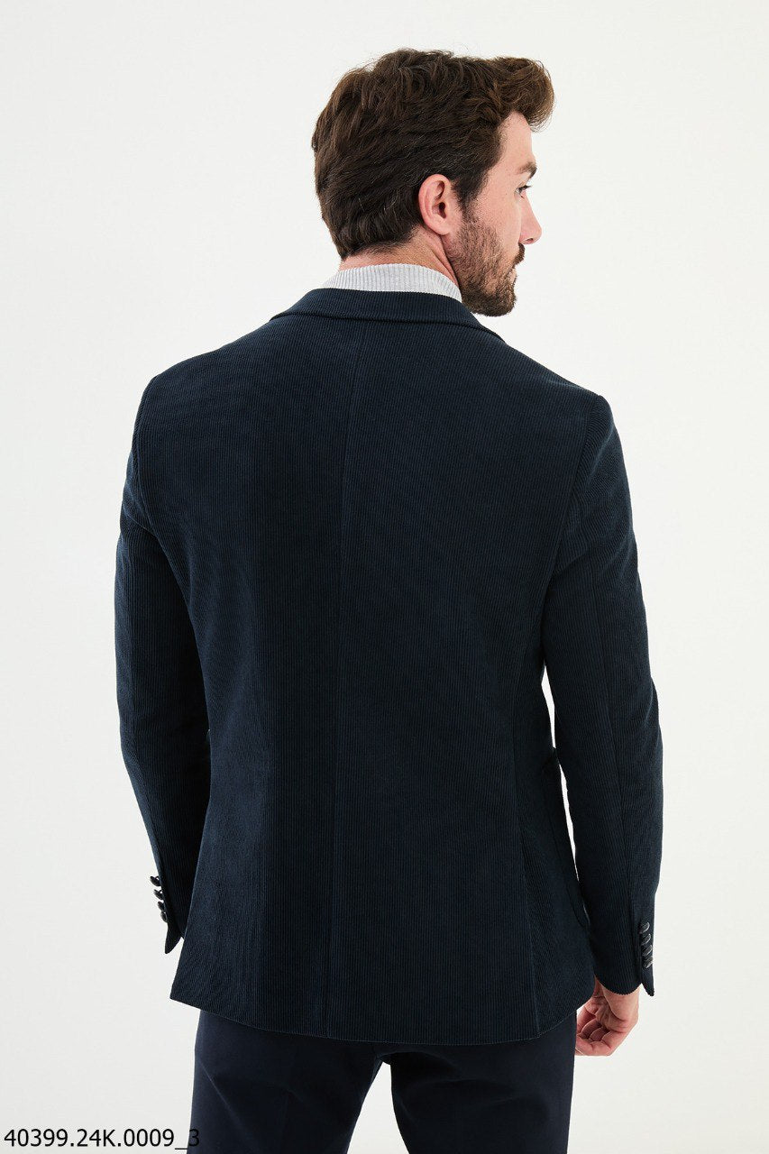 John Navy Blue Double-Breasted Blazer