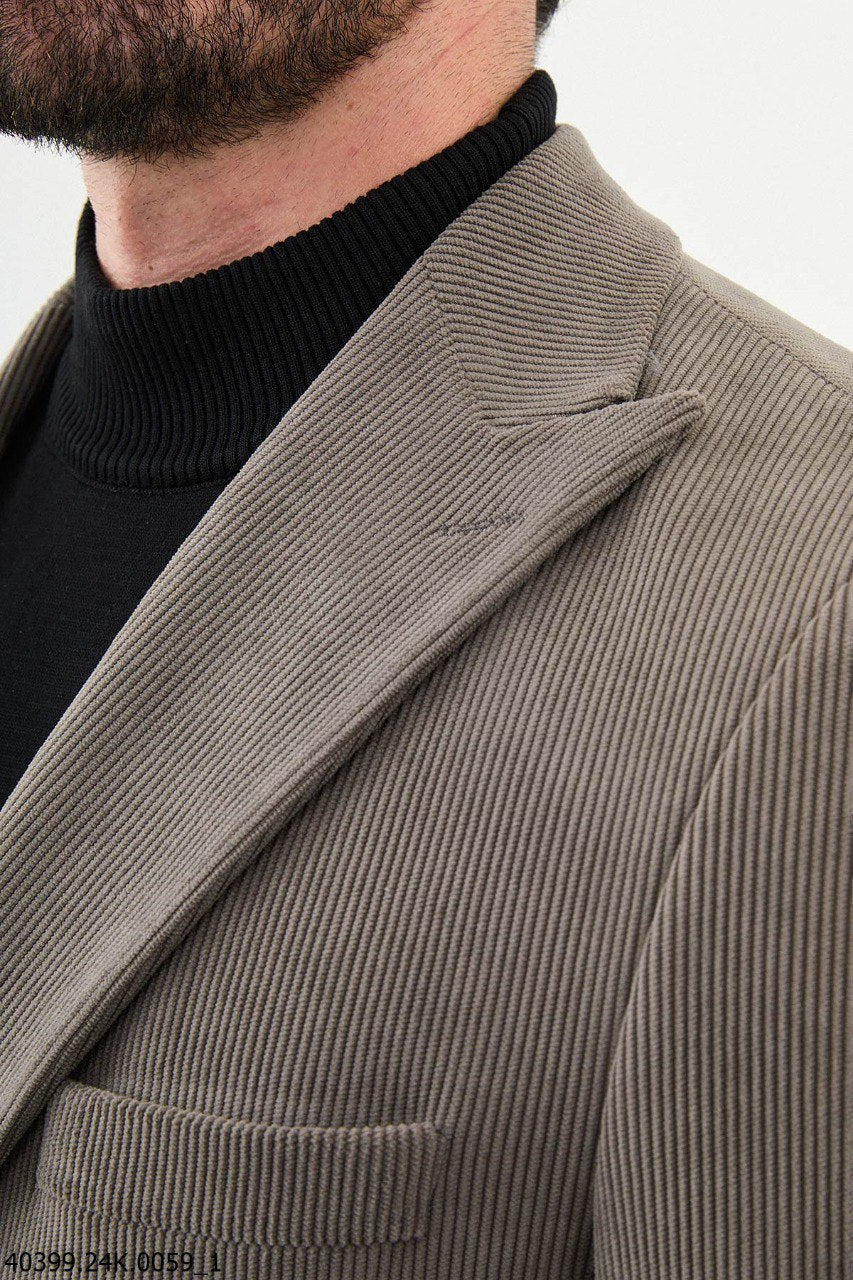 John Beige Double-Breasted Blazer