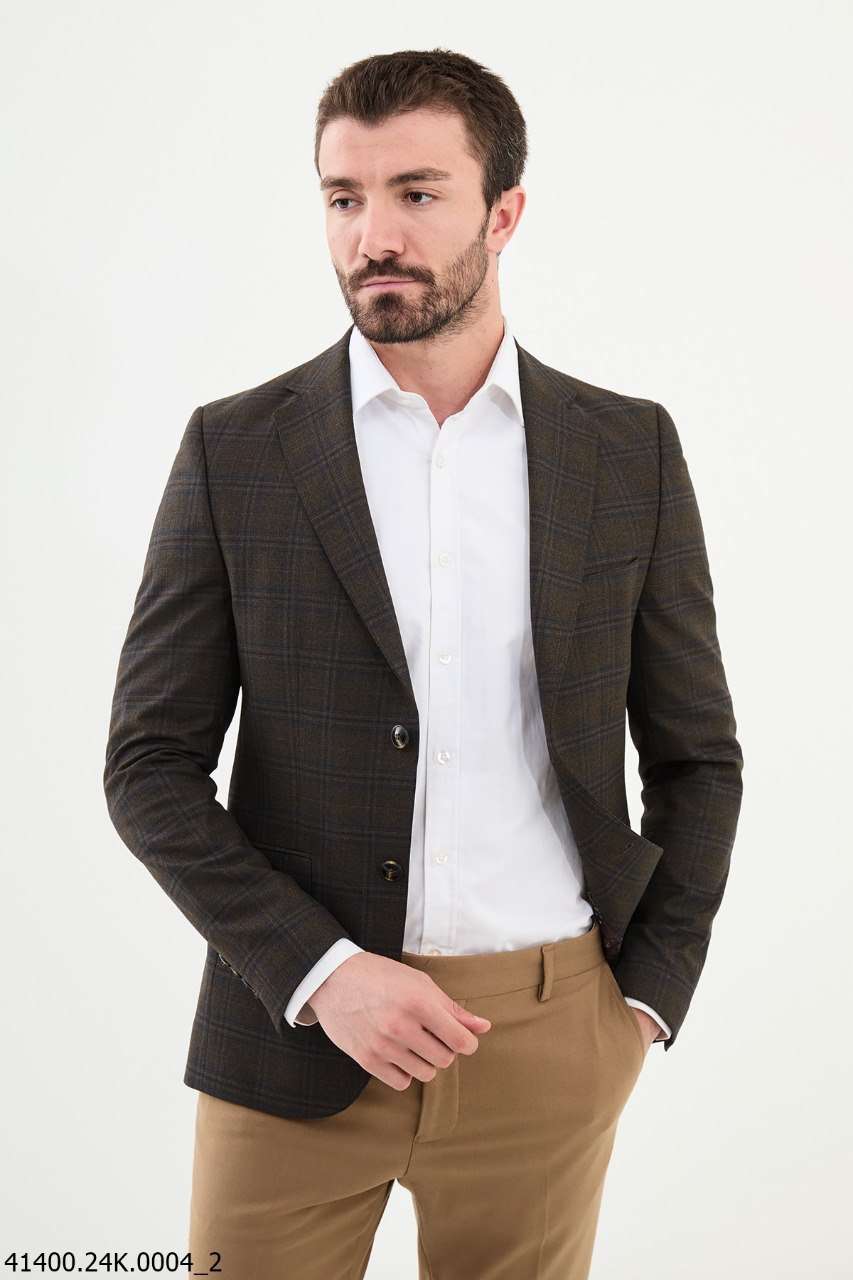 Moco Brown Patterned Blazer