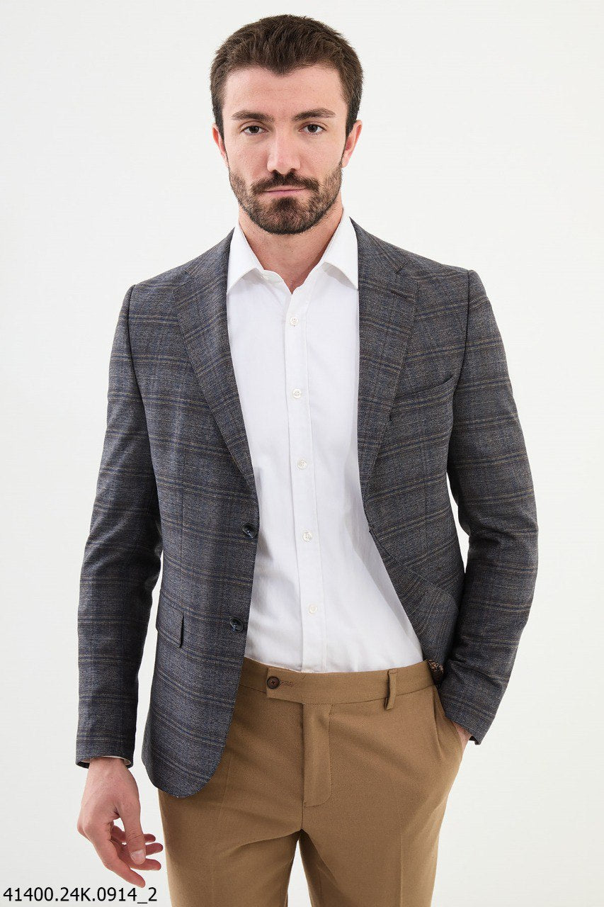 Moco Dark Gray Patterned Blazer
