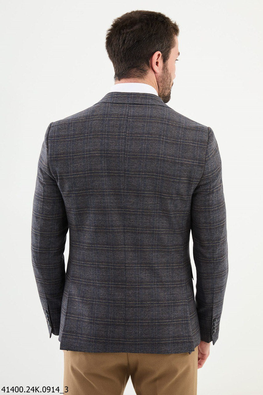 Moco Dark Gray Patterned Blazer