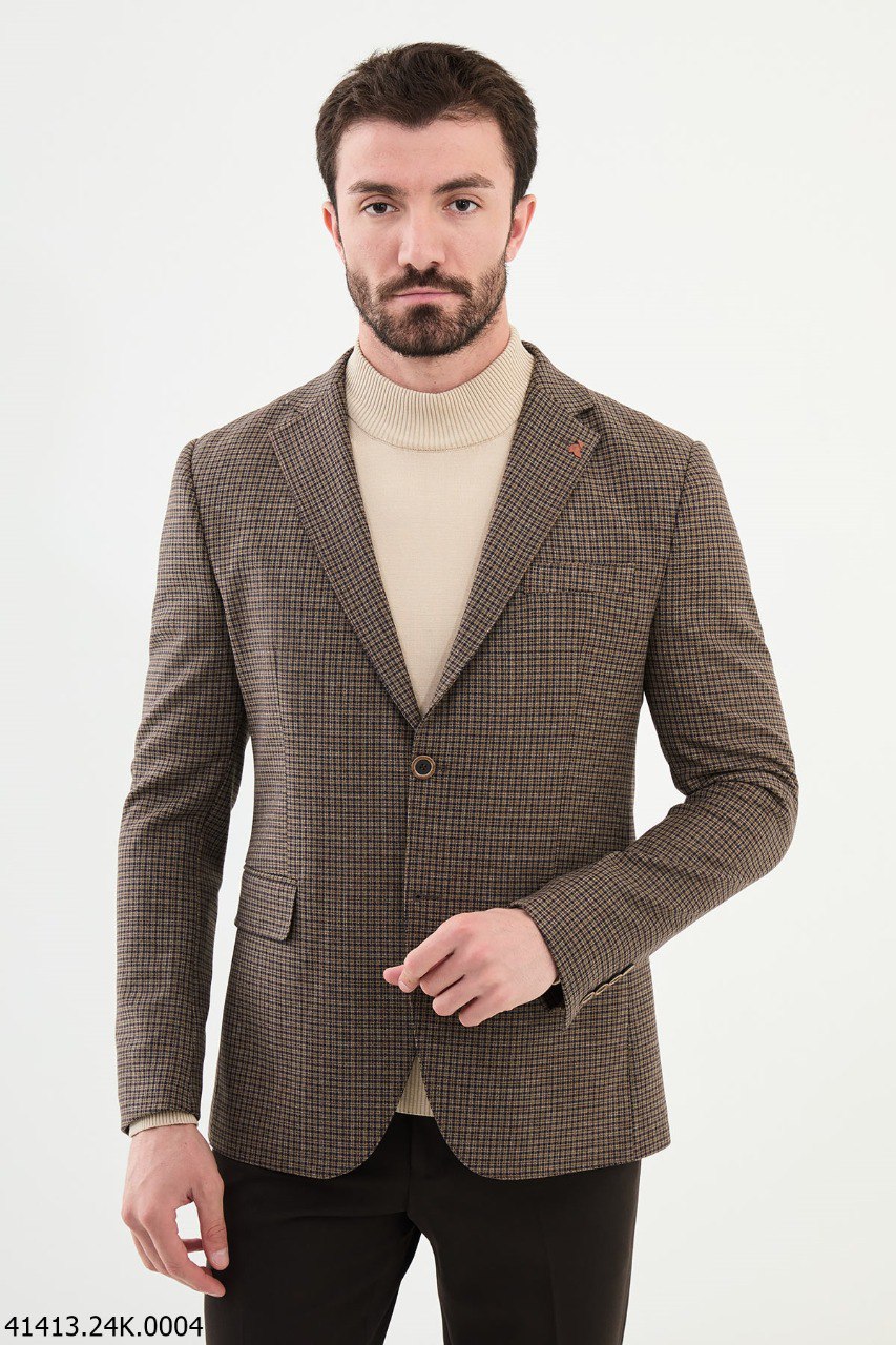 Klan Brown Patterned Blazer