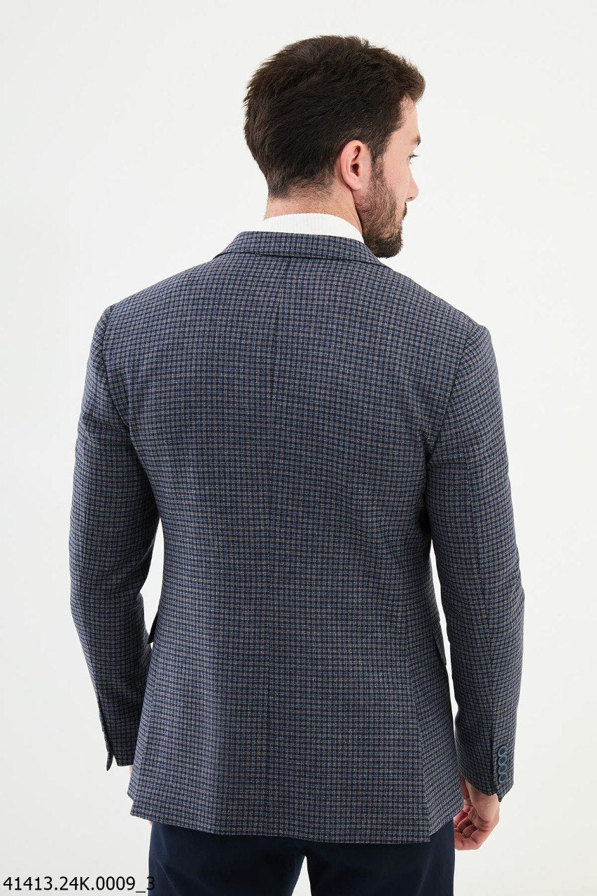 Klan Blue Patterned Blazer