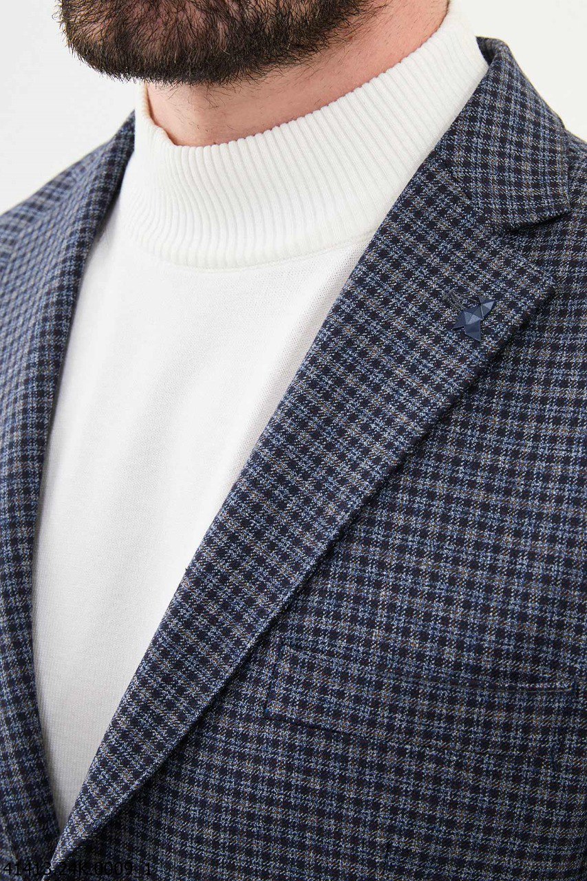 Klan Blue Patterned Blazer
