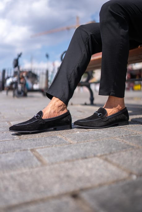 Oscar Suede Black Loafers