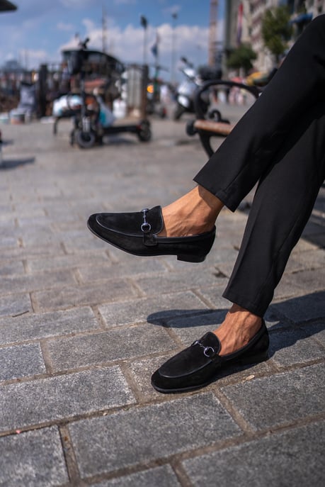 Oscar Suede Black Loafers
