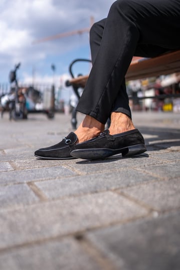 Oscar Suede Black Loafers