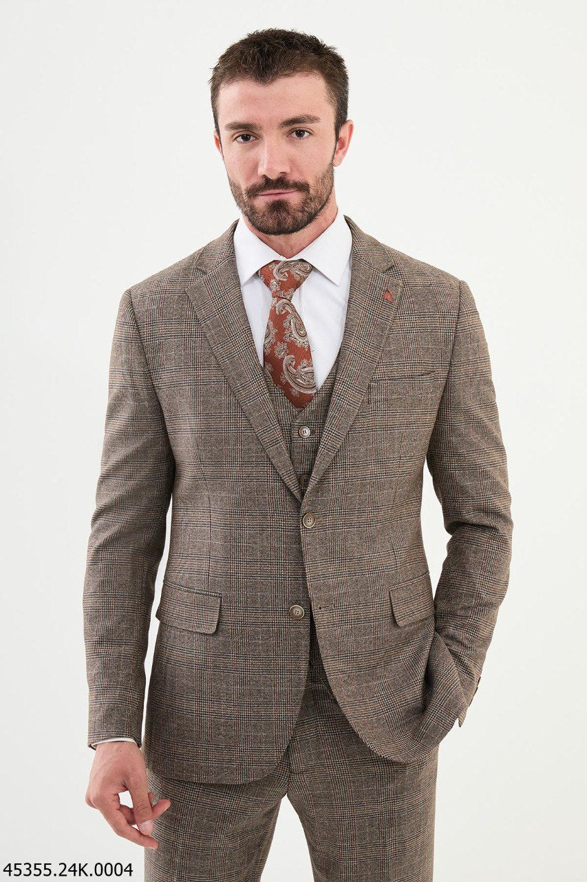 Klayn Camel Plaid Suit