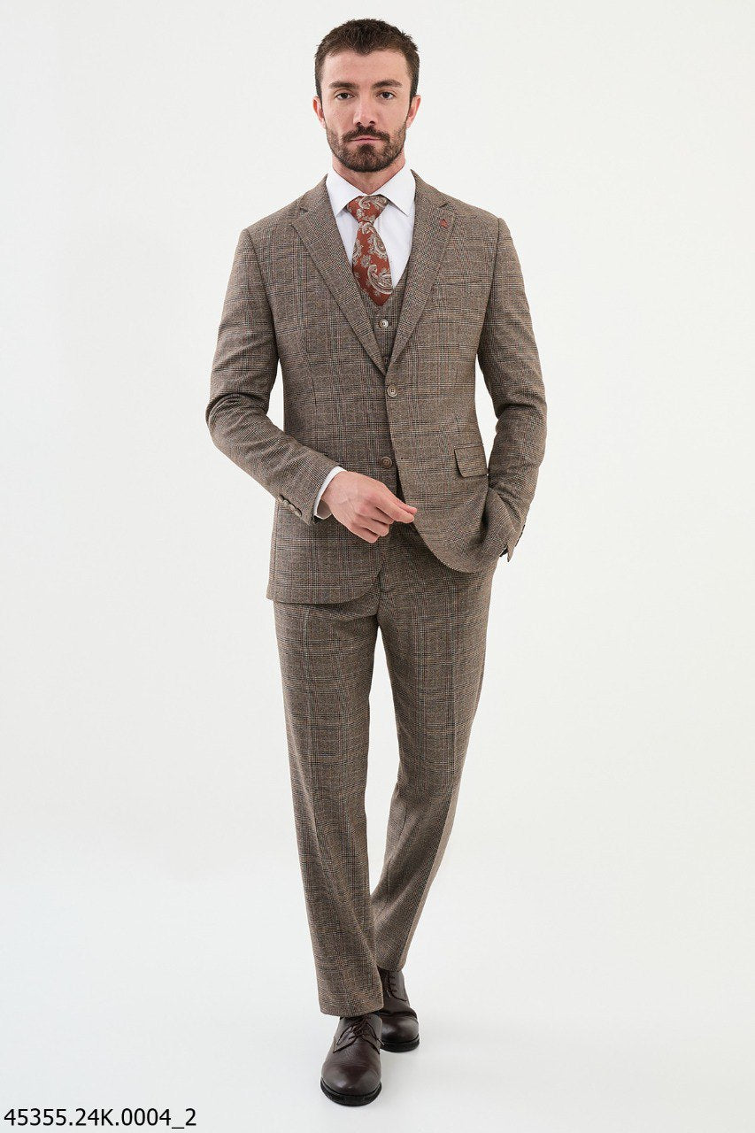 Klayn Camel Plaid Suit