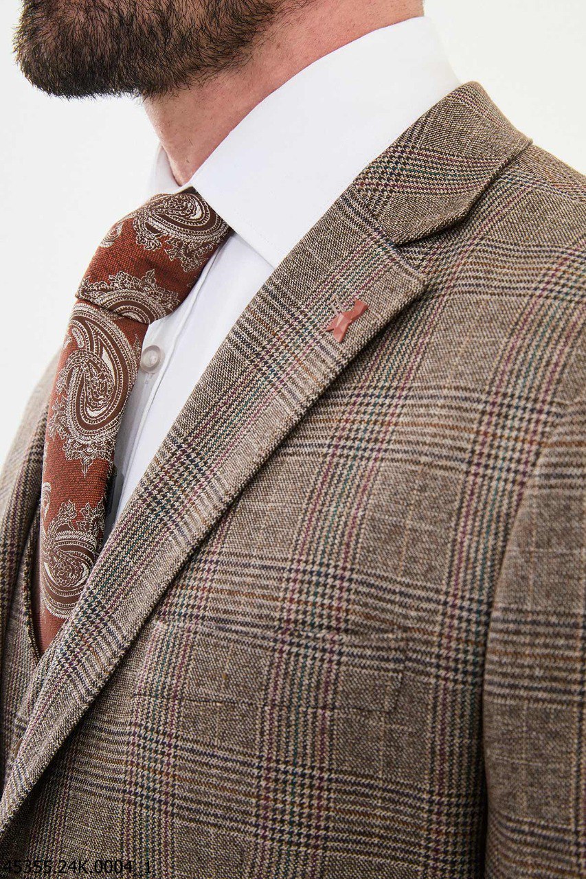 Klayn Camel Plaid Suit
