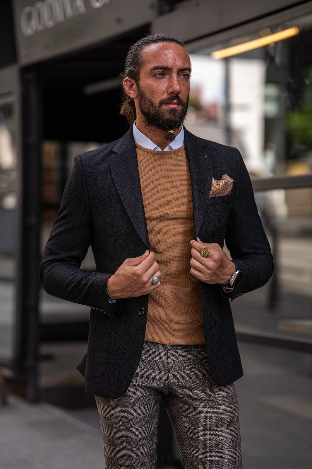 Synx Black Slim Fit Jacket
