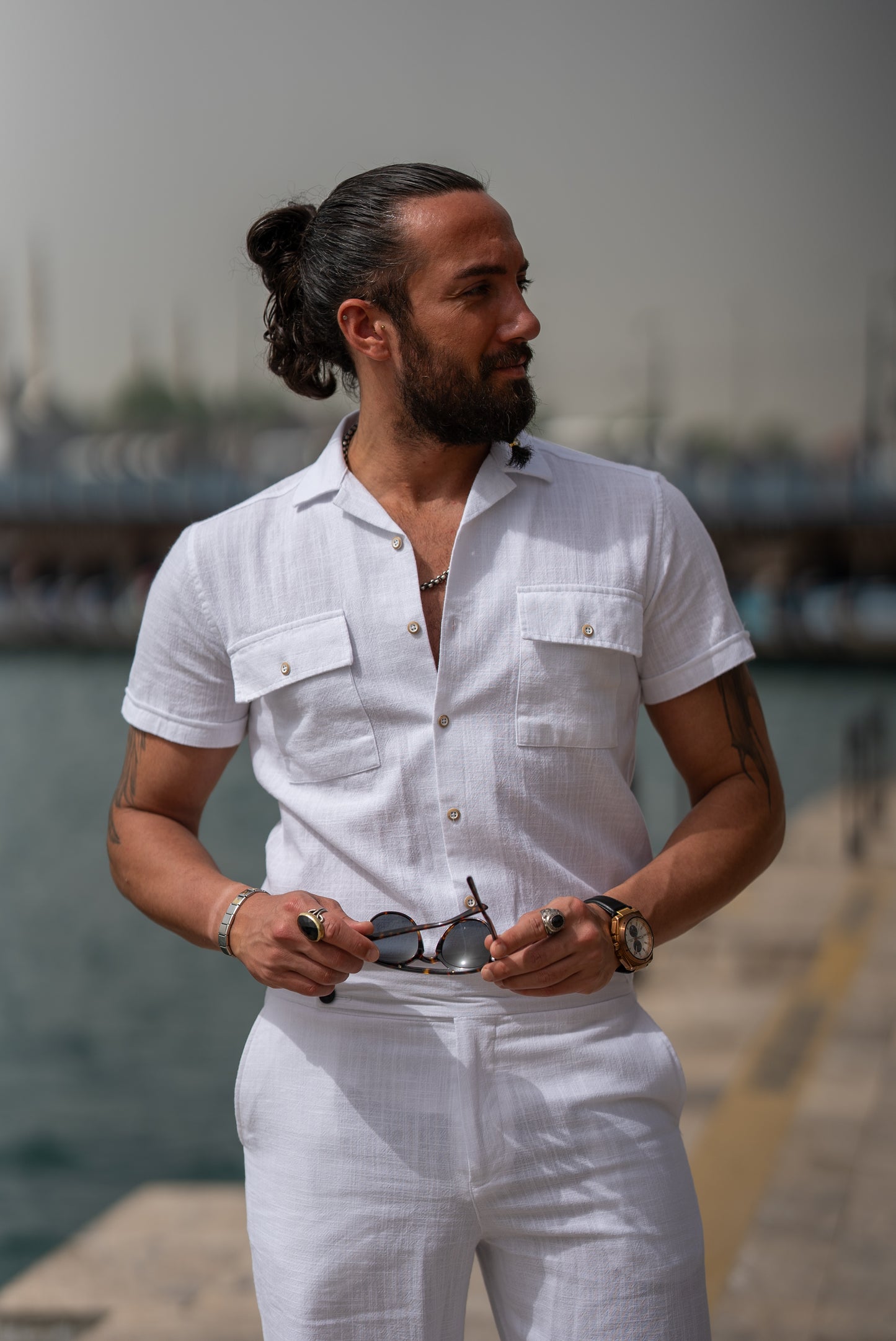 Flynn White Short Sleeve Shirt