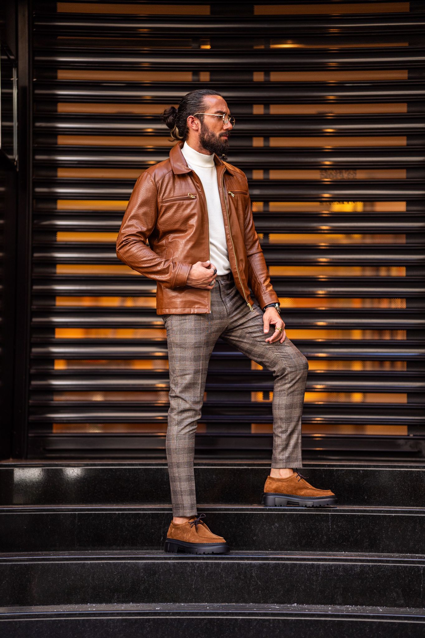 Sami Tan Slim Fit Jacket
