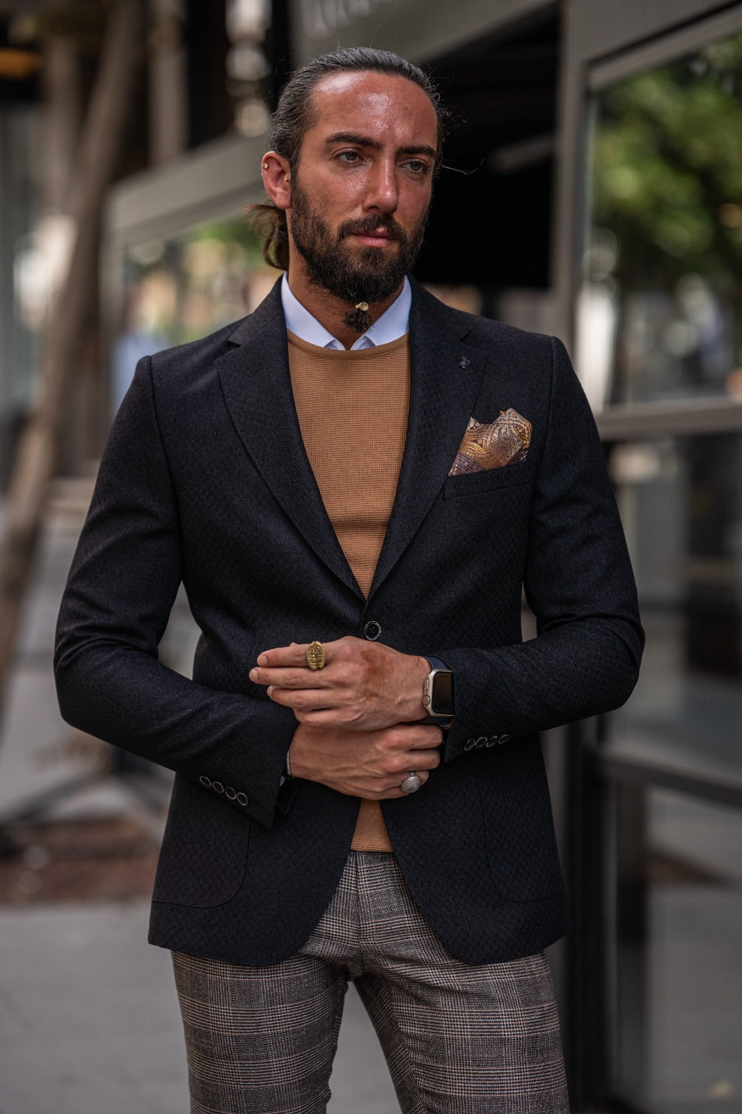 Synx Black Slim Fit Jacket