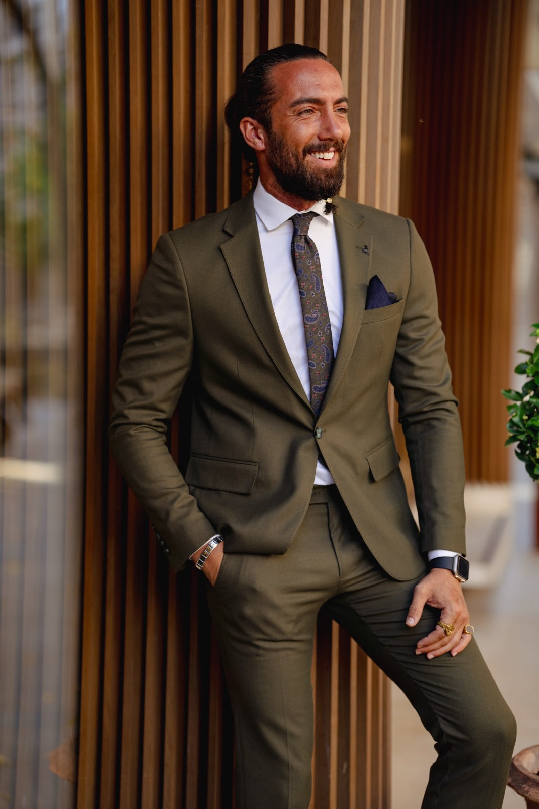 Felona Khaki Slim Fit Suit