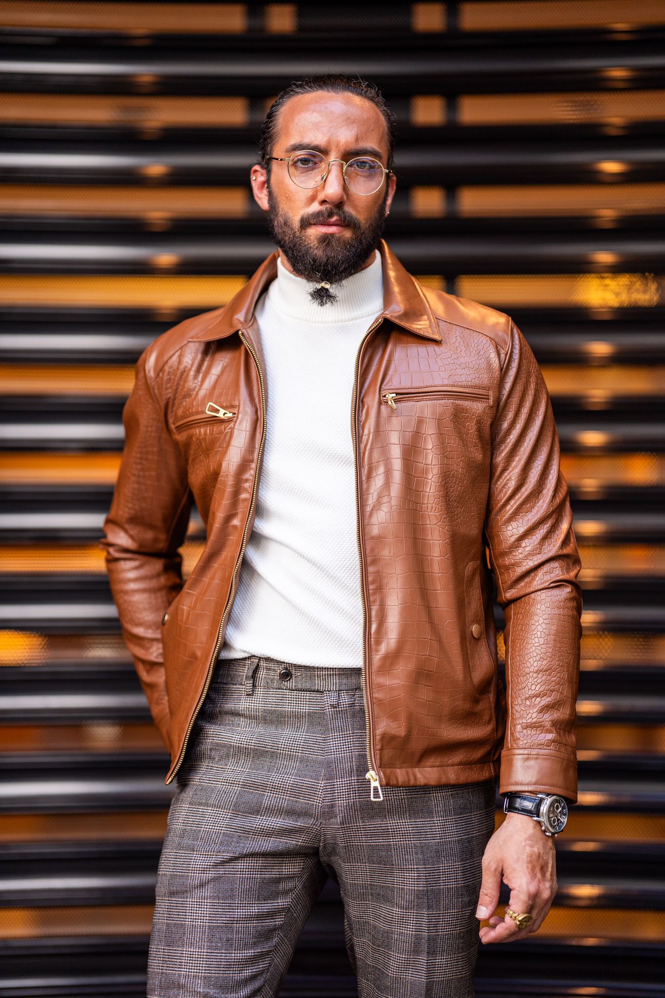 Sami Tan Slim Fit Jacket