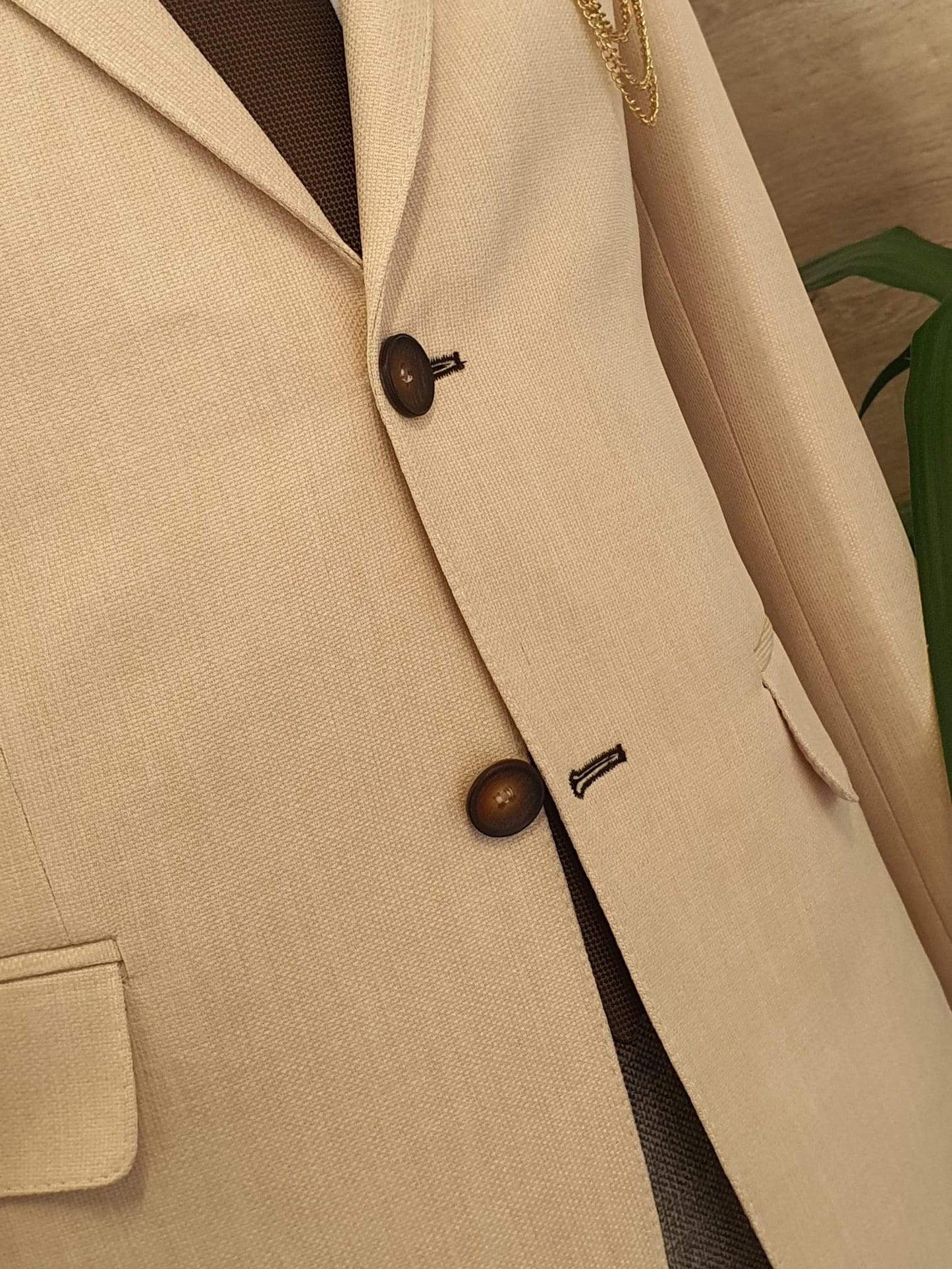 Metha Beige Slim Fit Suit