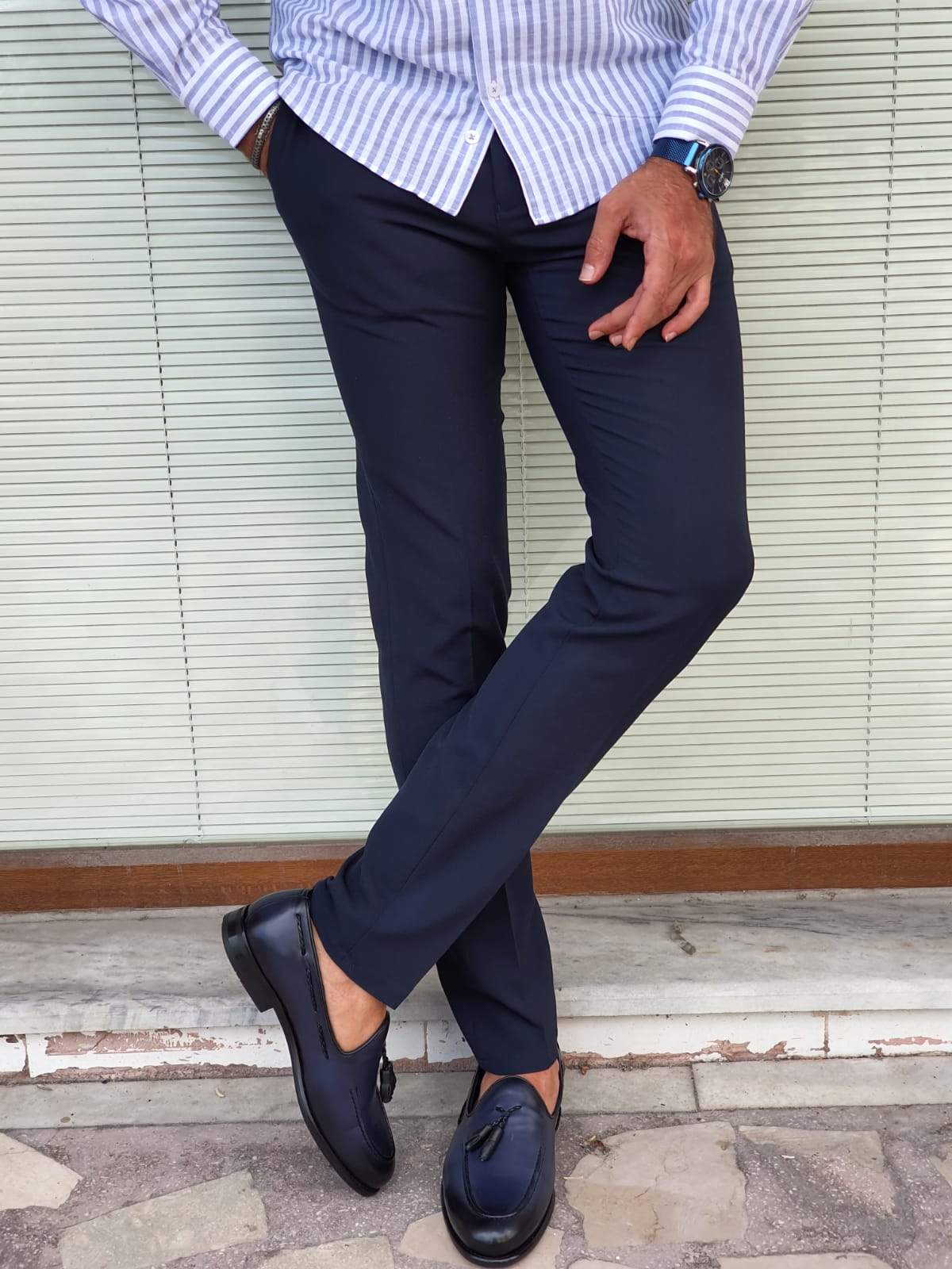 Palermo Navy Blue Super Slim Fit Pants