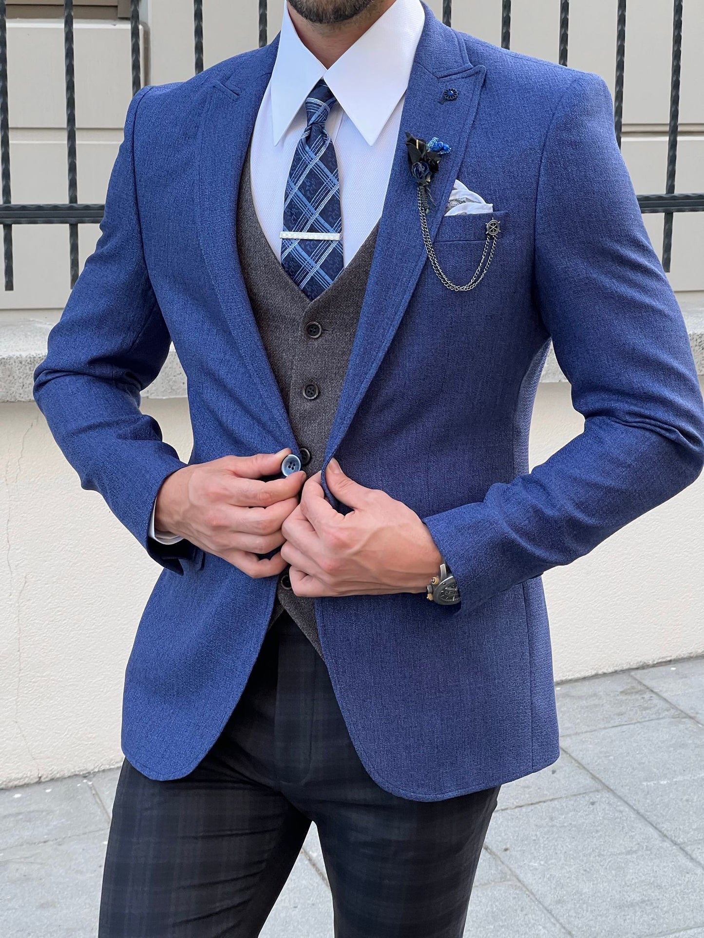 Paolo Sax Slim Fit Blazer