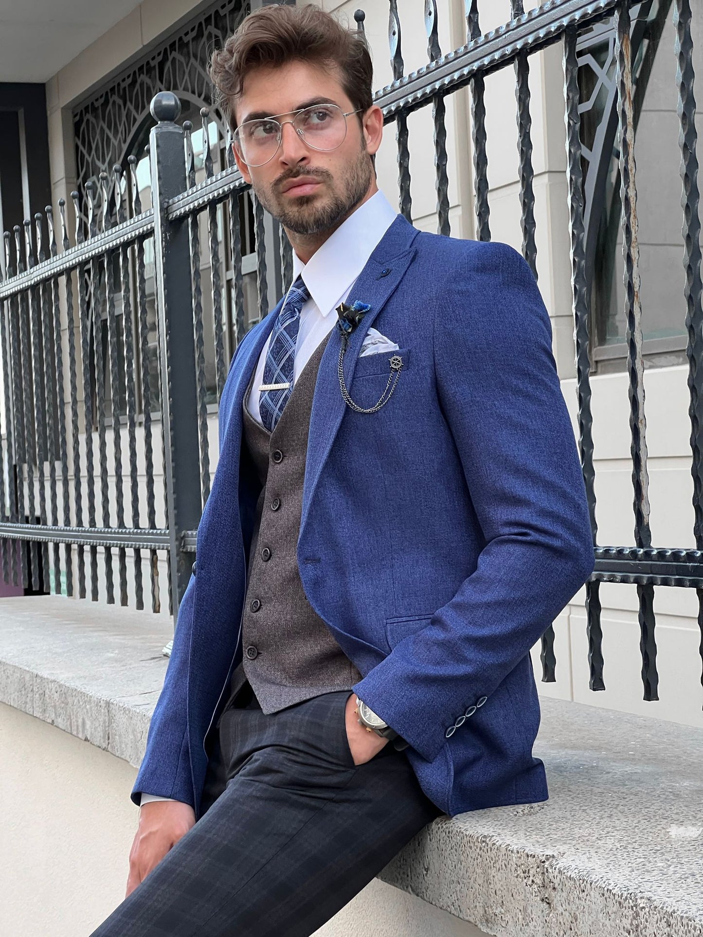Paolo Sax Slim Fit Blazer