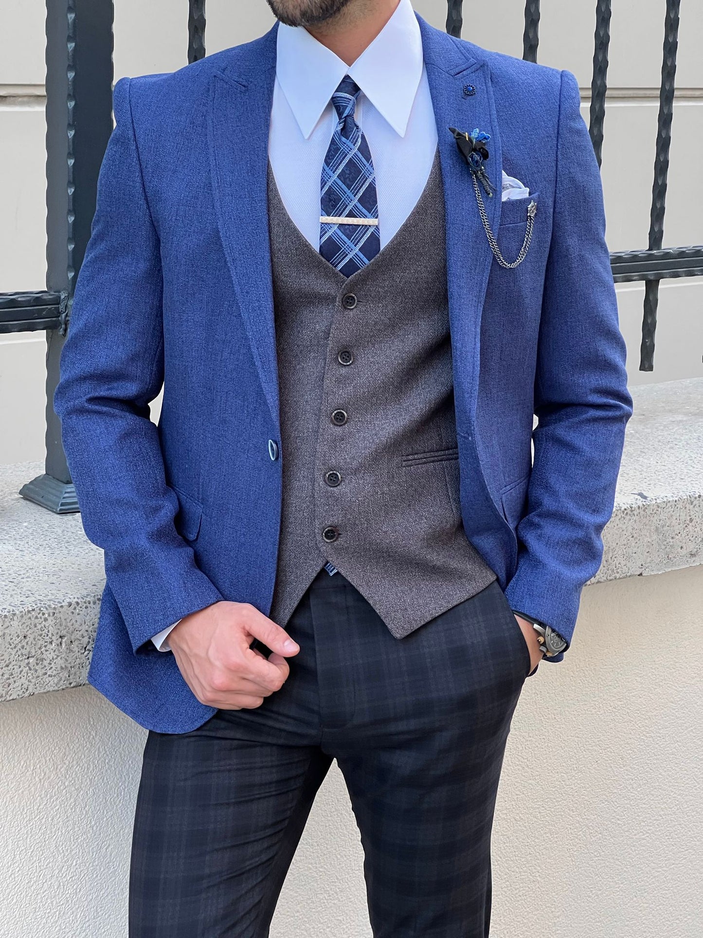 Paolo Sax Slim Fit Blazer