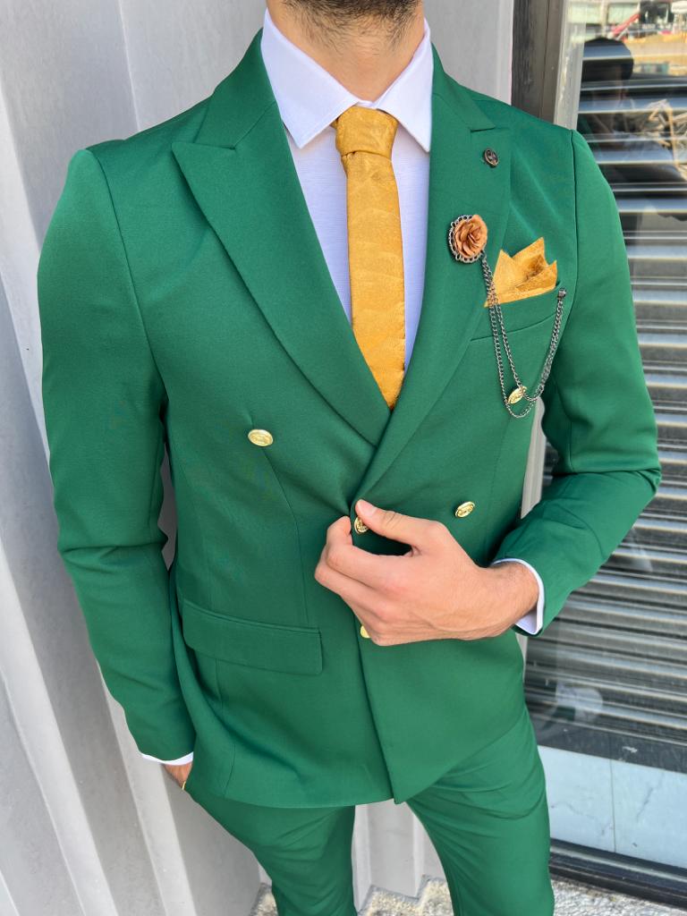 Allen Green Double Breasted Suit