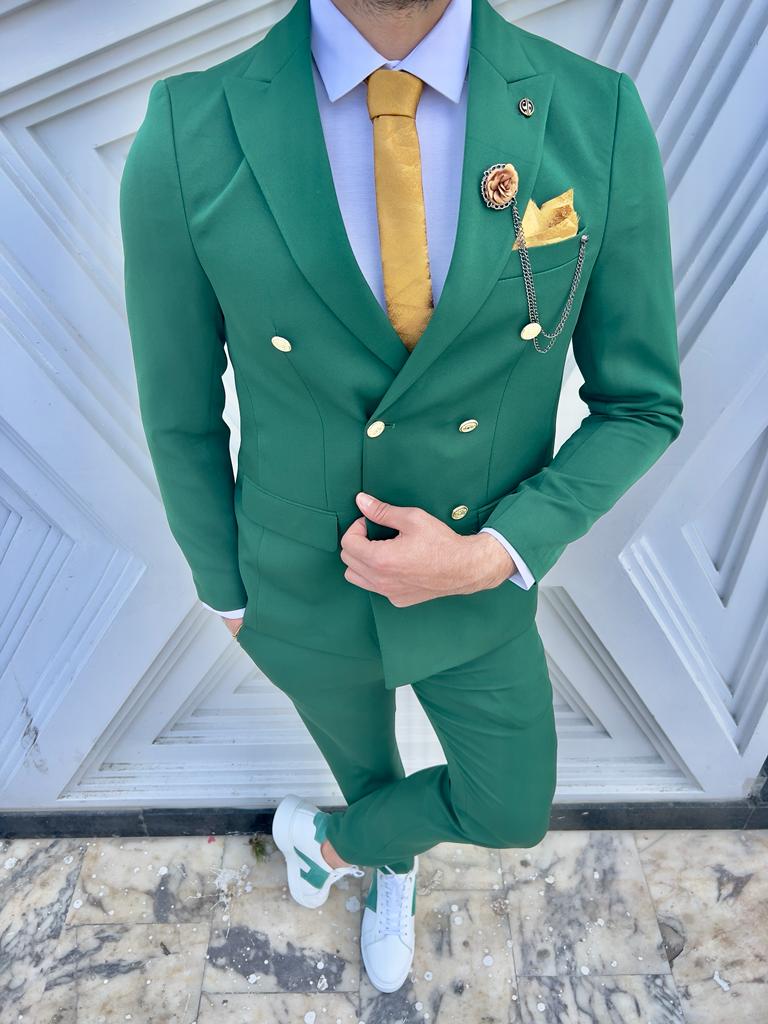 Allen Green Double Breasted Suit