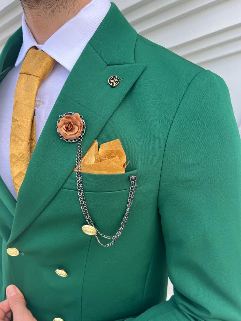 Allen Green Double Breasted Suit