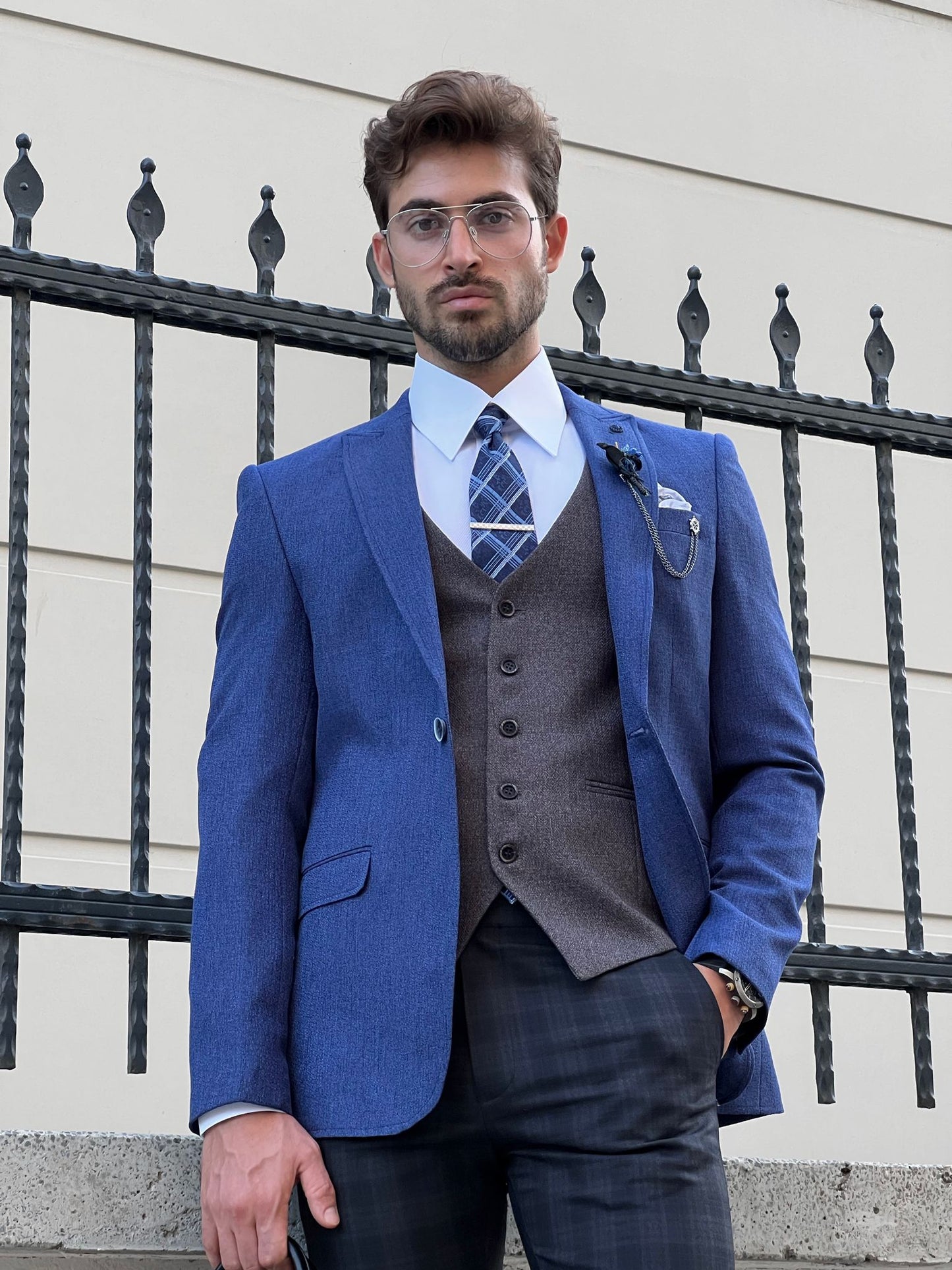 Paolo Sax Slim Fit Blazer