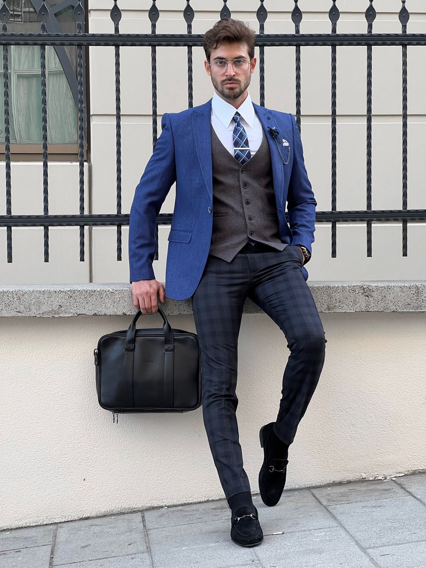 Paolo Sax Slim Fit Blazer