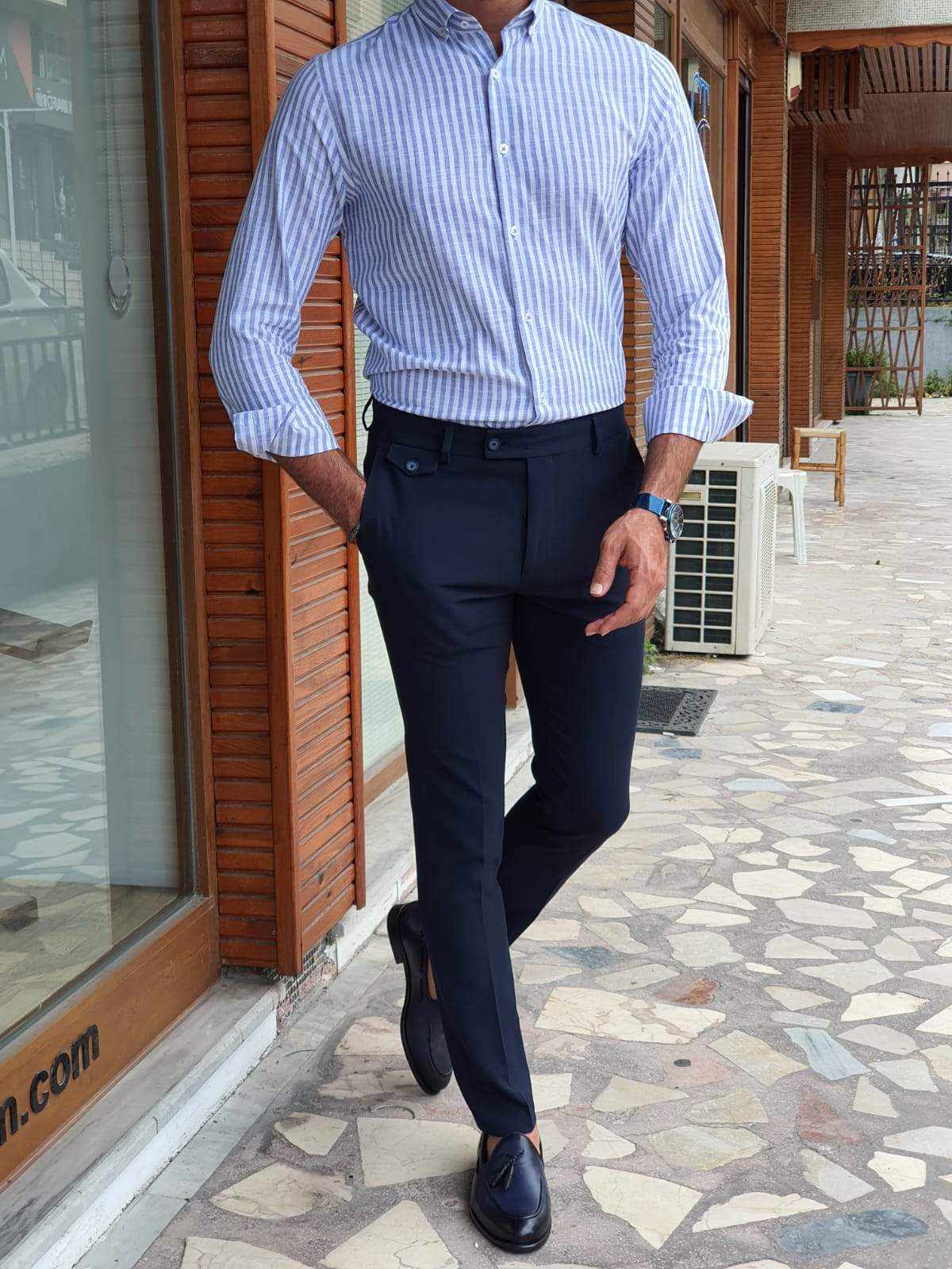 Palermo Navy Blue Super Slim Fit Pants