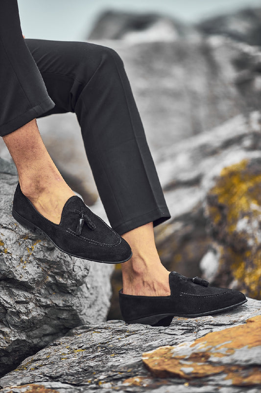 Felix Suede Black Loafers