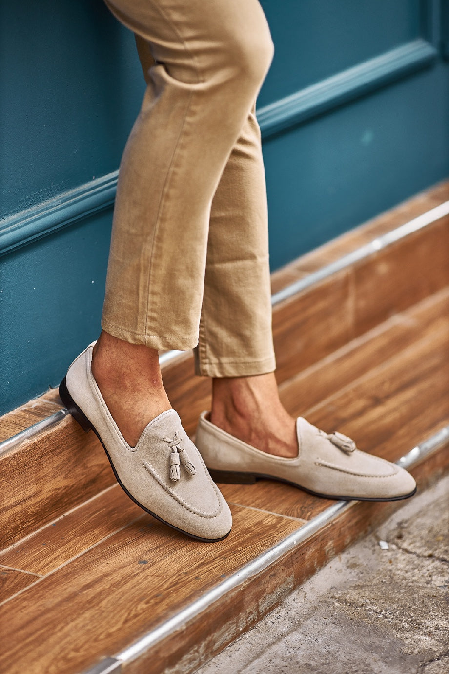 Felix Suede Beige Loafers