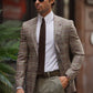 Rava Beige Plaid Slim Fit Blazer