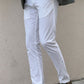 Eugene White Self-Patterned Slim Fit Pants