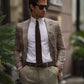 Rava Beige Plaid Slim Fit Blazer