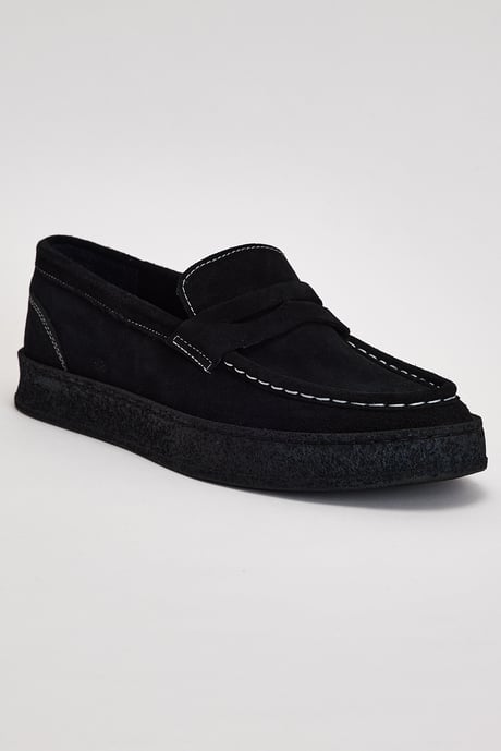 Neil Suede Black Loafers