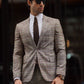 Rava Beige Plaid Slim Fit Blazer